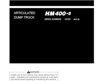 Komatsu HM400-5 Articulated Dump Truck Operation and Maintenance Manual - English
