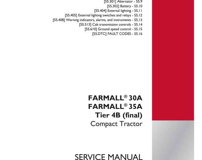 Case Farmall 30A Farmall 35A  Tier 4B -Electrical systems - 55 - Engine starting system - 201-Repair Manual - Service Manual (Pdf Download)