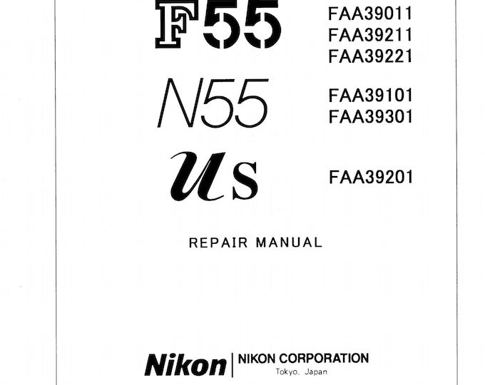 Nikon F55 repair manual  - Service Manual - Workshop Manual -  PDF Download