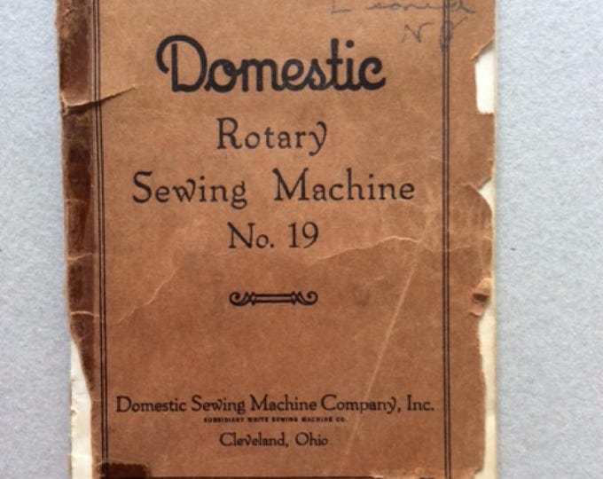 Domestic-Number-19- Sewing Machine - Service Manual - Instruction Manual -  Wiring Diagram - Operation Manual - Parts List