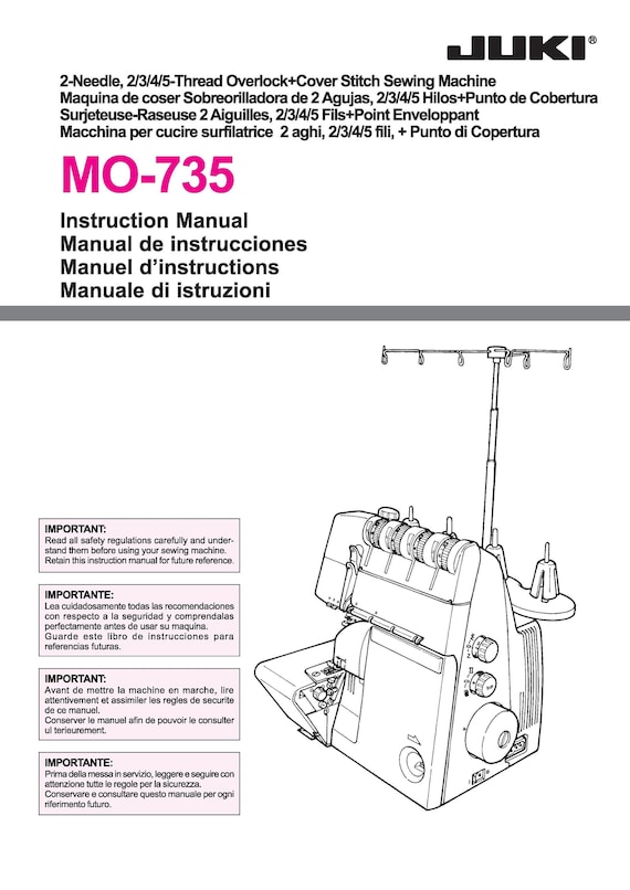 Juki sewing machine safety precautions diagram