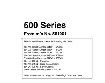 JCB 500 Series - 9803-3600U - Workshop Manual - Service Manual - Parts Manual - Owners Manual (PDF Download)