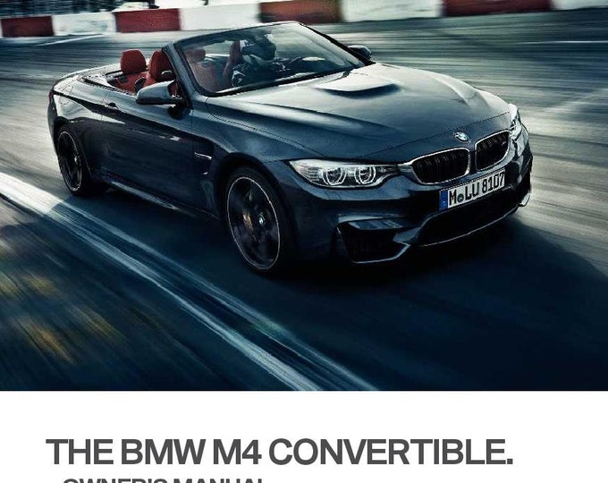 BMW M4 F83 Convertible 2014 - 2019 Owners Manual - English
