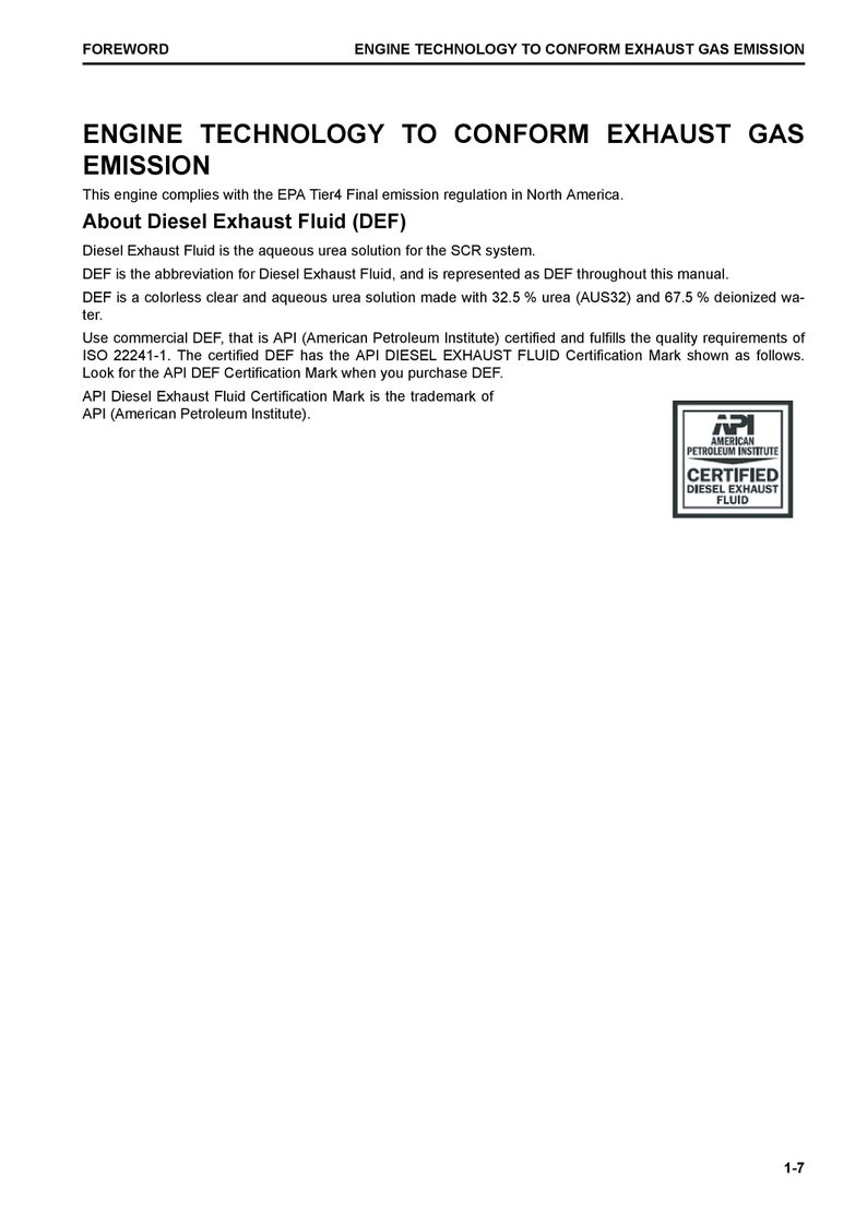 May include: A black and white image of a certification mark for Diesel Exhaust Fluid (DEF). The mark is a circle with the text "API American Petroleum Institute" and "Certified Diesel Exhaust Fluid" inside.