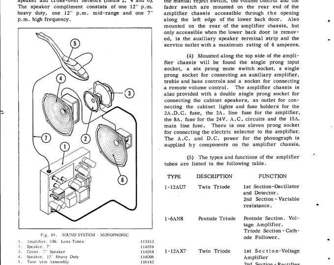 WURLITZER - 2250 - Operating Instructions - Service Manual - User Manual - Schematic - Parts List