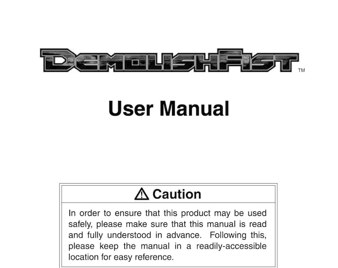 SAMMY - DEMOLISH FIST - Revenge- Service Manual - Parts Manual - Owner manual -  Pdf Download