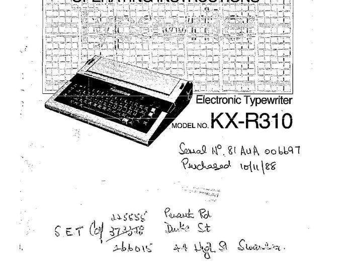 Panasonic KX-R310  Instruction Manual - User Manual - Complete User Guide