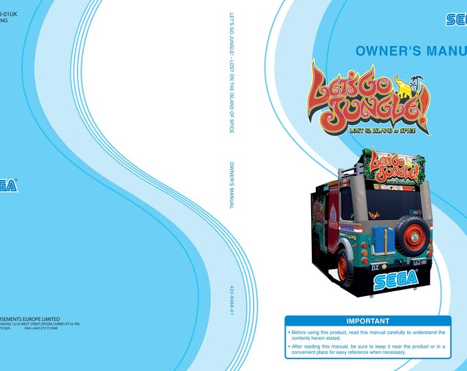 SEGA - LETS GO Jungle  Uk- Service Manual - Parts Manual - Owner manual -  Pdf Download