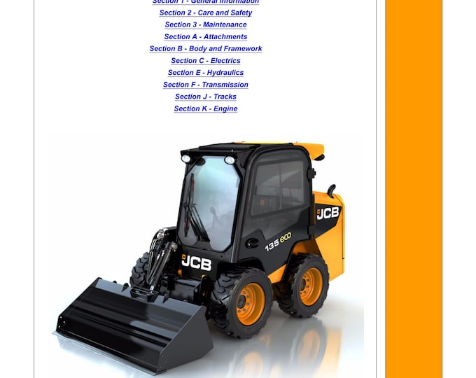 JCB Skid Steer Small Platform - Workshop Manual - Service Manual- Owners manual  (pdf Download)