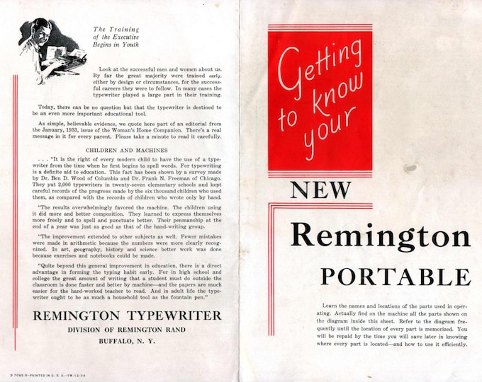 Remington Junior Typewriter Instruction Manual - User Manual - Complete User Guide