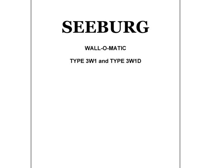 Seeburg Wall- O- Matic- 3W1 -3W1D - Service Manual - Instruction Manual -  Wiring Diagram - Schematic - Operation Manual - Parts List