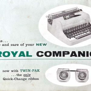 Instructiehandleiding Royal Companion Typewriter - Gebruikershandleiding - Volledige gebruikershandleiding