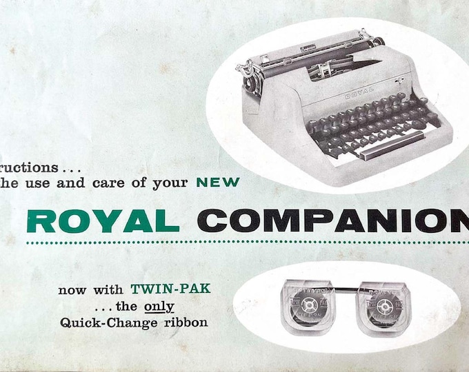 Royal Companion Typewriter Instruction Manual - User Manual - Complete User Guide