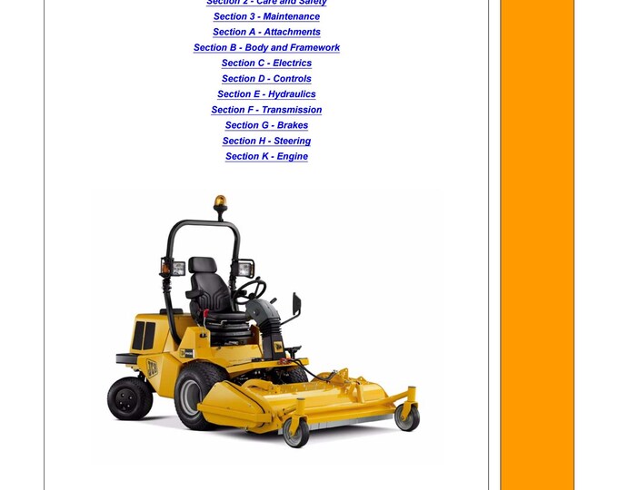 JCB Ground Care FM30 - Workshop Manual - Service Manual - Parts Manual - Owners Manual  (pdf Download)