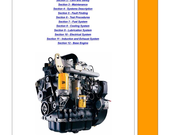 JCB Dieselmax Mechanical Engine - Workshop Manual - Service Manual - Parts Manual - Owners Manual(pdf Download)