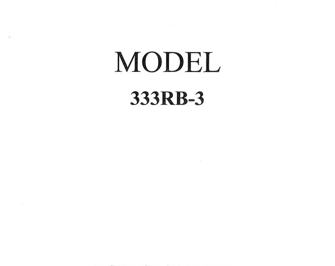 CONSEW 333RB-3 Sewing Machine Instruction Manual - User Manual - Complete User Guide - English