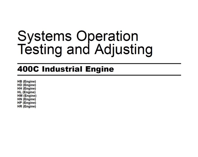 Perkins Systems Operation Testing and Adjusting 400C Industrial Engine - Workshop Manual - Service Manual - Parts Manual - Owners manual