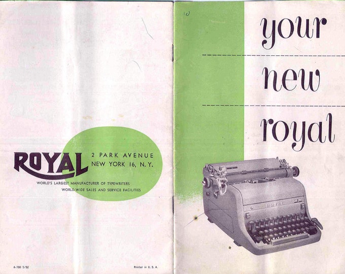Royal Typewriter Instruction Manual - User Manual - Complete User Guide