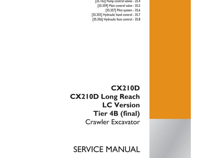 Case CX210D Long Reach LC Version Tier 4B-Hydraulic systems - 35-Reservoir, cooler, and filters - 300 - Service Manual(Pdf Download)