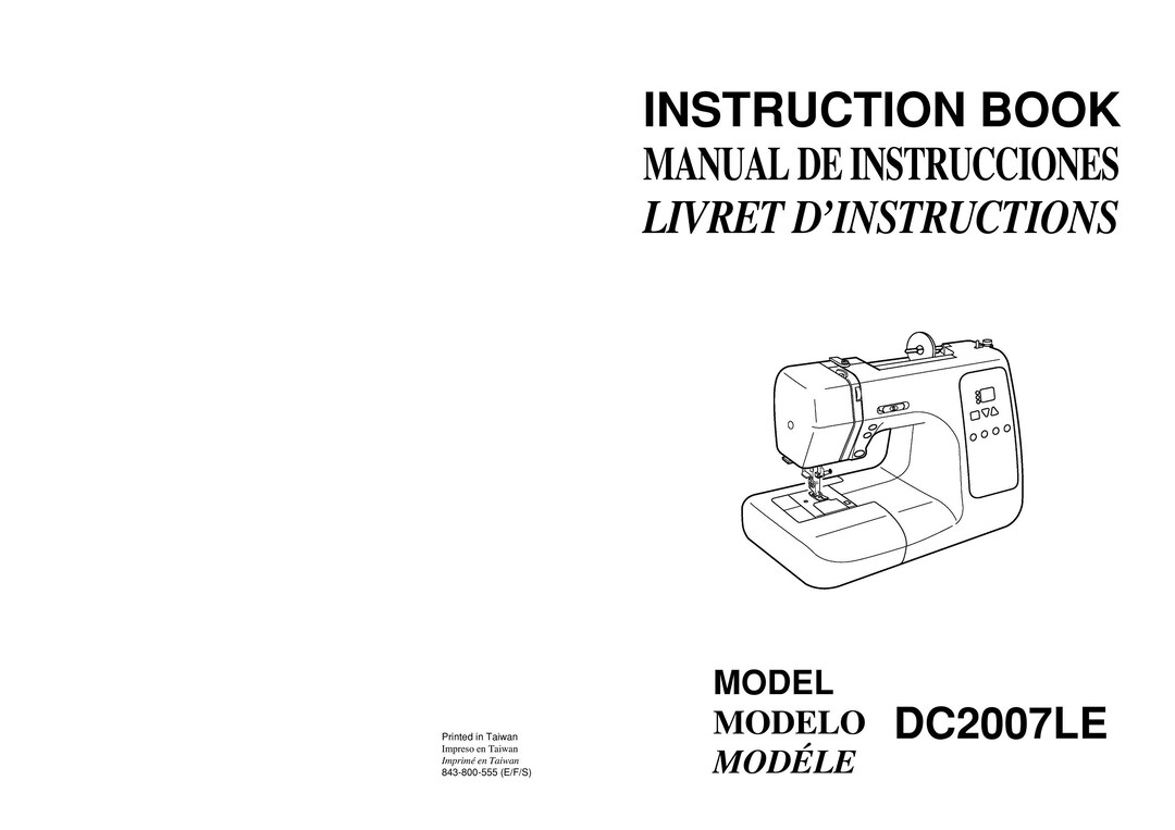 Janome DC2007LE Sewing Machine Instruction Manual User Manual Complete User Guide Etsy