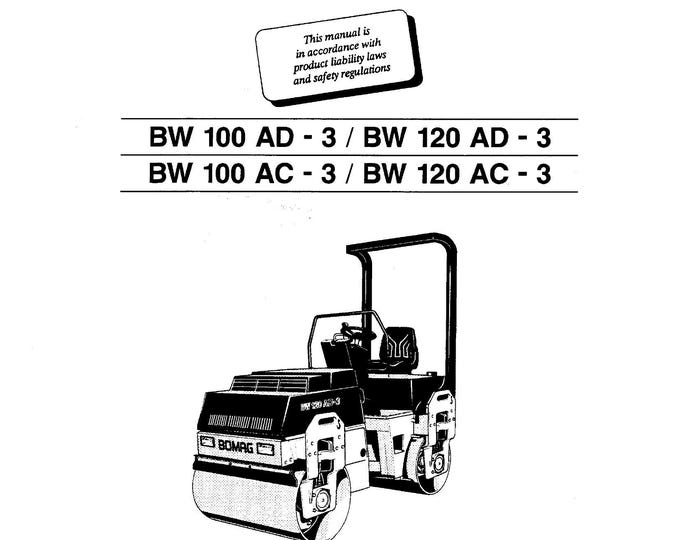 Bomag Roller BW100 AD Instruction Repair 00819341 -  English (Pdf Download)
