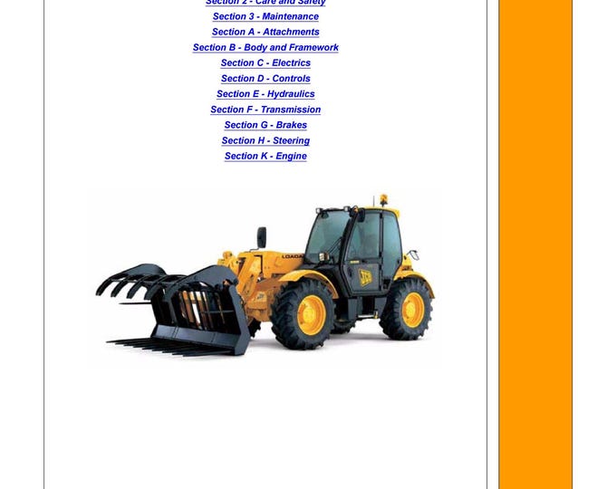 JCB Side Engine Loadalls 9803-3630 - Workshop Manual - Service Manual - Parts Manual - Owners Manual (PDF Download)