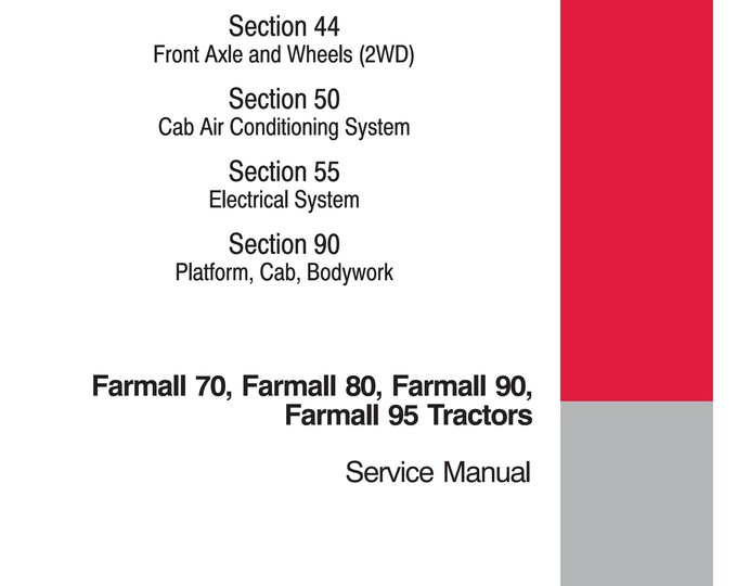 Case Farmall  70,  Farmall 80,  Farmall 90,  Farmall 95- Repair Manual - Service Manual-Shop Manual (Pdf Download)