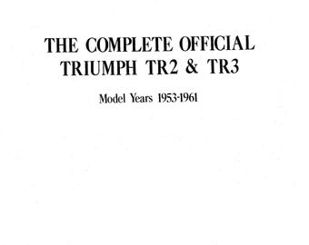Triumph TR2 TR3 Service Parts Owner Manual (PDF Download)