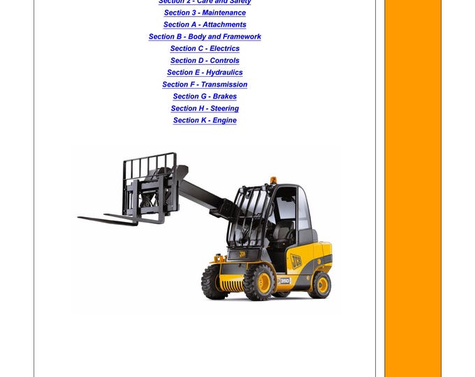 JCB Teletruk - 9803-9510 - Workshop Manual - Service Manual - Parts Manual - Owners Manual (PDF Download)