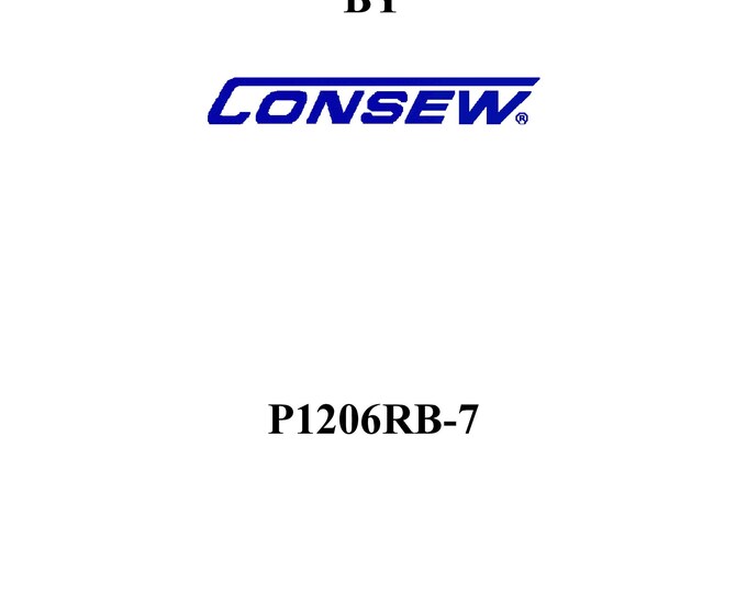 CONSEW PREMIER P1206RB-7 Sewing Machine Instruction Manual - User Manual - Complete User Guide - English