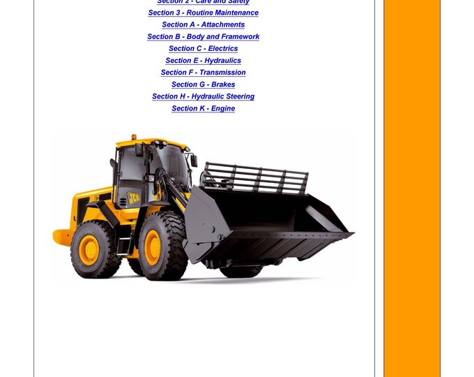 JCB Wheeled Loading Shovel - 434S/435S - 9803-9420 - Workshop Manual - Service Manual - Parts Manual - Owners Manual (PDF Download)