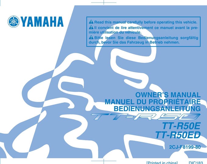 Yamaha - TT-R50ED - TT-R50 - Manual - Instruction Manual - User Guide