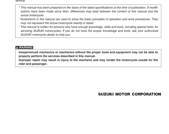 SUZUKI VLR1800 - Service Manual - Parts Manual - Owner manual - Pdf Download