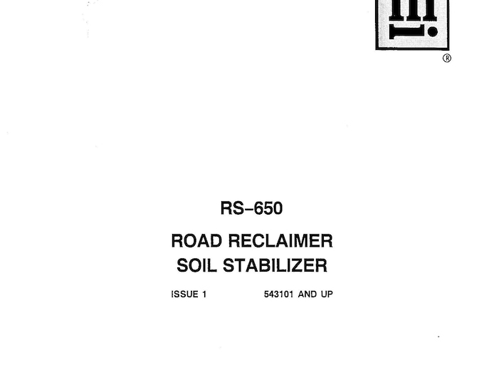 Bomag Road Reclaimer Soil Stabilizer RS 650 - English  (Pdf Download)