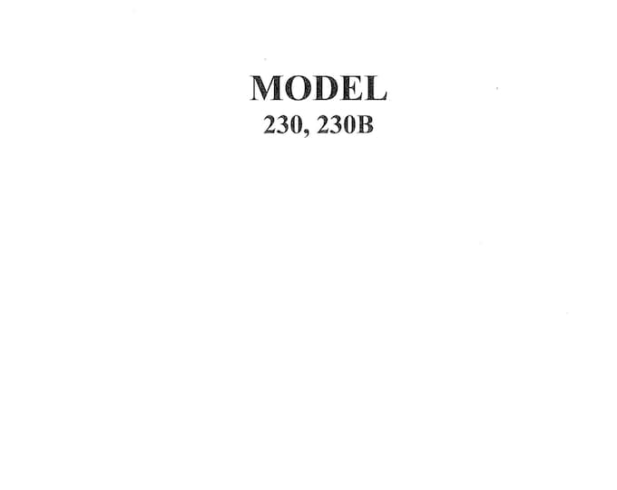 CONSEW 230-230B Sewing Machine Instruction Manual - User Manual - Complete User Guide - English