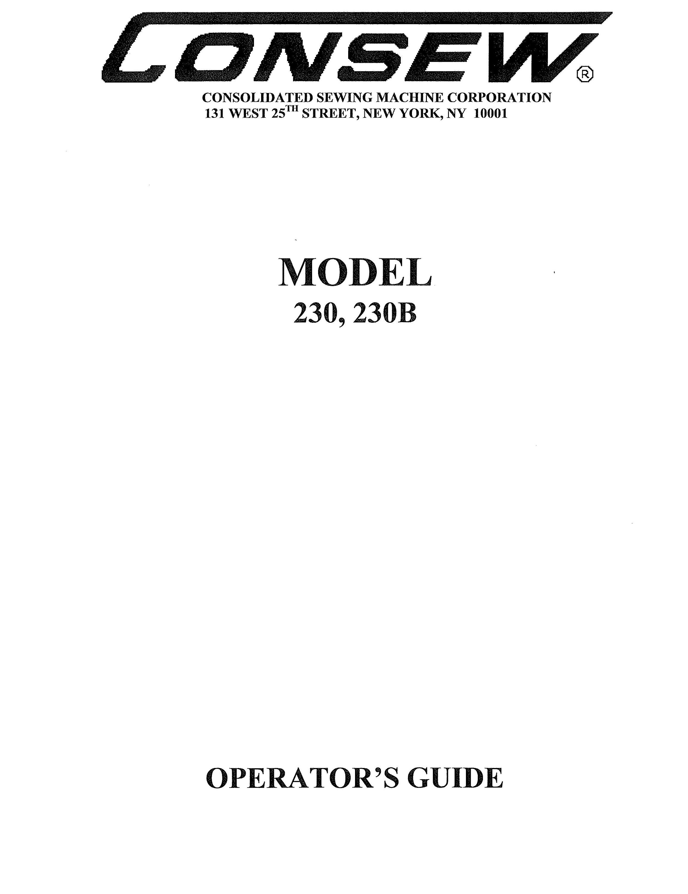 CONSEW 230230B Sewing Machine Instruction Manual User Manual Complete