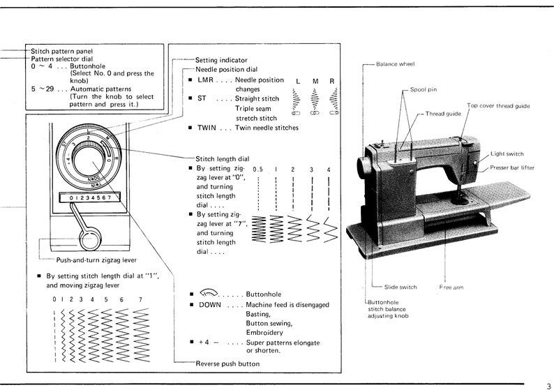 Janome New Home 400 400E XL II Sewing Machine Instruction Manual User