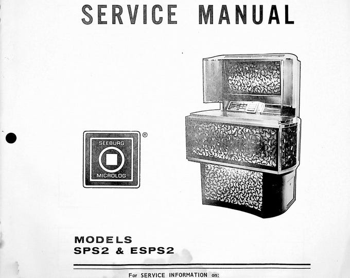 Seeburg- SPS2 - ESPS2 - Service Manual - Instruction Manual -  Wiring Diagram - Schematic - Operation Manual - Parts List