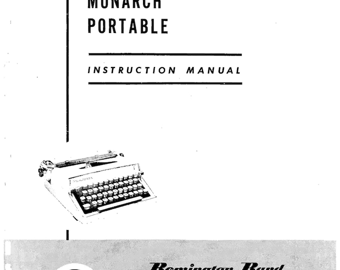 Remington - Monarch - Portable - Typewriter Instruction Manual - User Manual - Complete User Guide