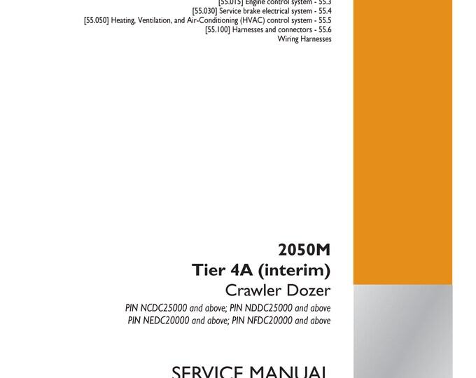 Case 2050M Tier 4A (interim) Crawler Dozer - Repair Manual- Shop Manual - Workshop Manual - Service Manual   (Pdf Download)