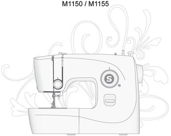 Manuale di istruzioni per macchina da cucire Singer M1150 - M1155 - Manuale per l'utente - Guida per l'utente completa - Inglese