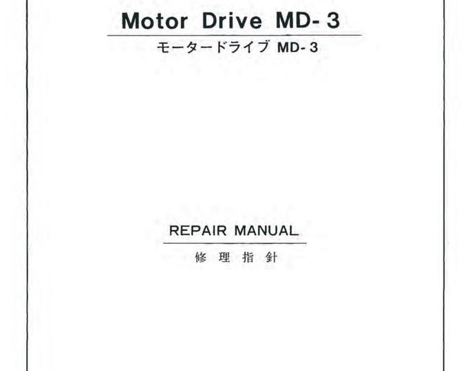 Nikon MD-3 - Service Manual - Workshop Manual -  PDF Download