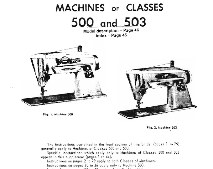 Singer-Class-500-and-503-Service-Manual Repair Manual - English