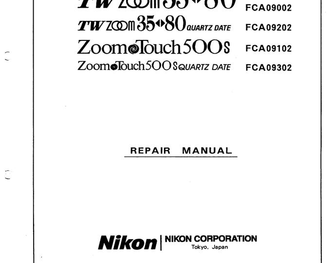 Nikon Zoom Touch 500s - TW Zoom 35-80 - Service Manual - Workshop Manual -  PDF Download