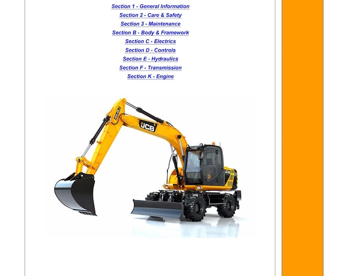 JCB JS Auto Range - Wheeled Excavators - Service Manual - Parts Manual - Owners Manual (PDF Download)