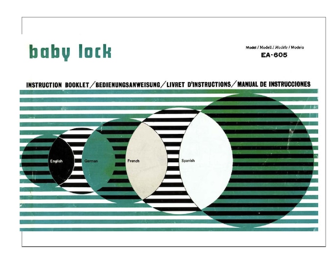 Baby Lock EA-605 Sewing Machine Instruction Manual - User Manual - Complete User Guide - English