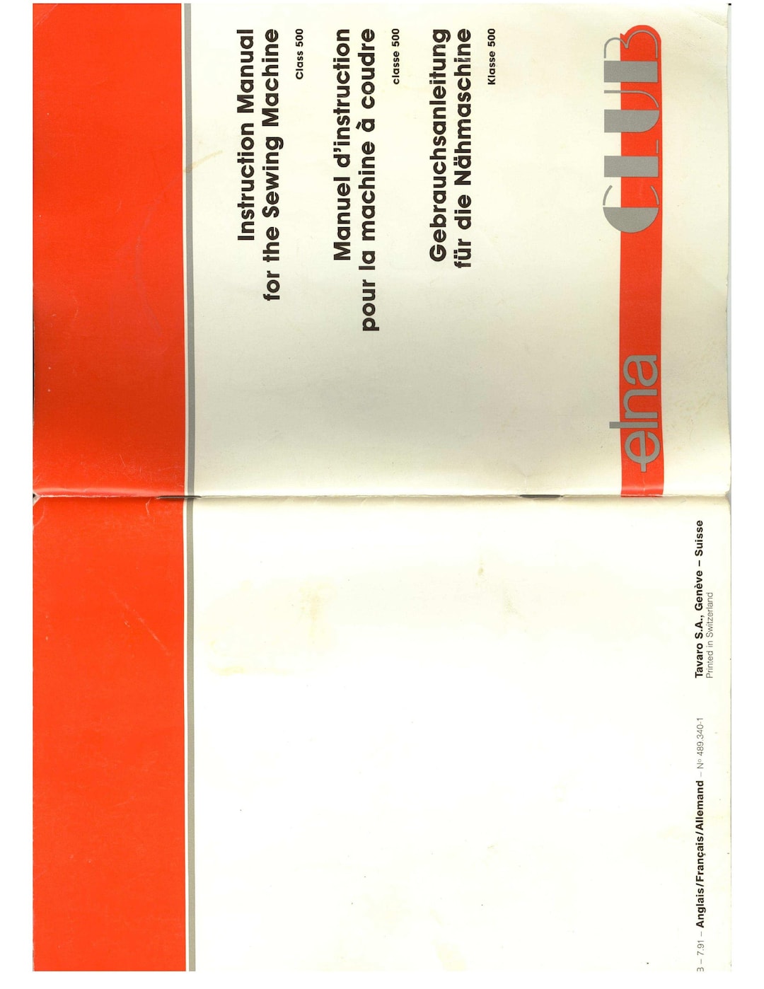 Elna 500 Club Sewing Machine Instruction Manual (Download Now) Etsy