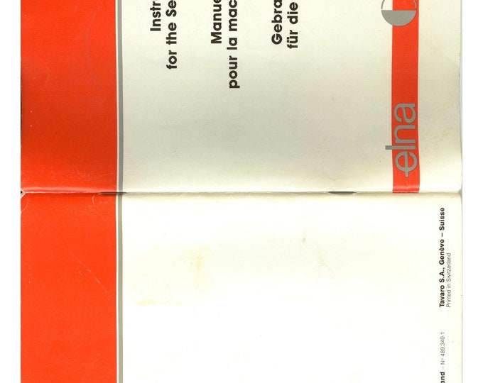 Elna 500 Club Sewing Machine Instruction Manual - User Manual - Complete User Guide