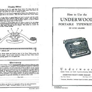 Instructiehandleiding Underwood De Luxe Leader Typewriter - Gebruikershandleiding - Volledige gebruikershandleiding