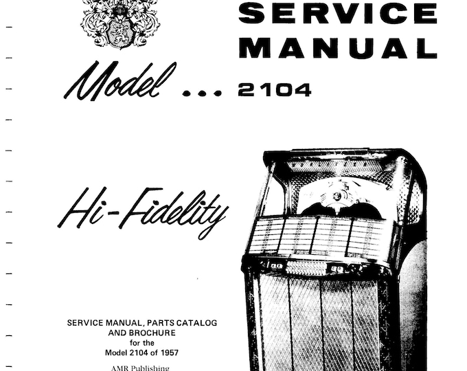 WURLITZER - 2104 - Operating Instructions - Service Manual - User Manual - Schematic - Parts List